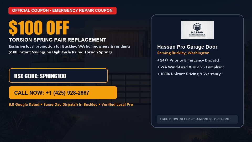 Hassan Pro Garage Door $100 OFF Dual Torsion Spring Replacement