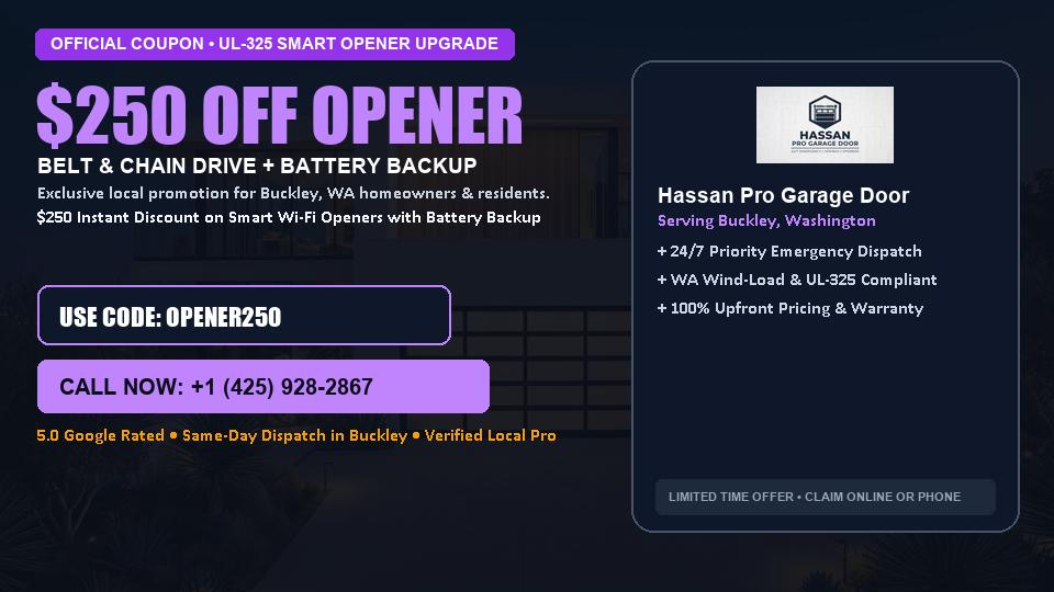 Hassan Pro Garage Door $250 OFF Premium LiftMaster Opener Installation